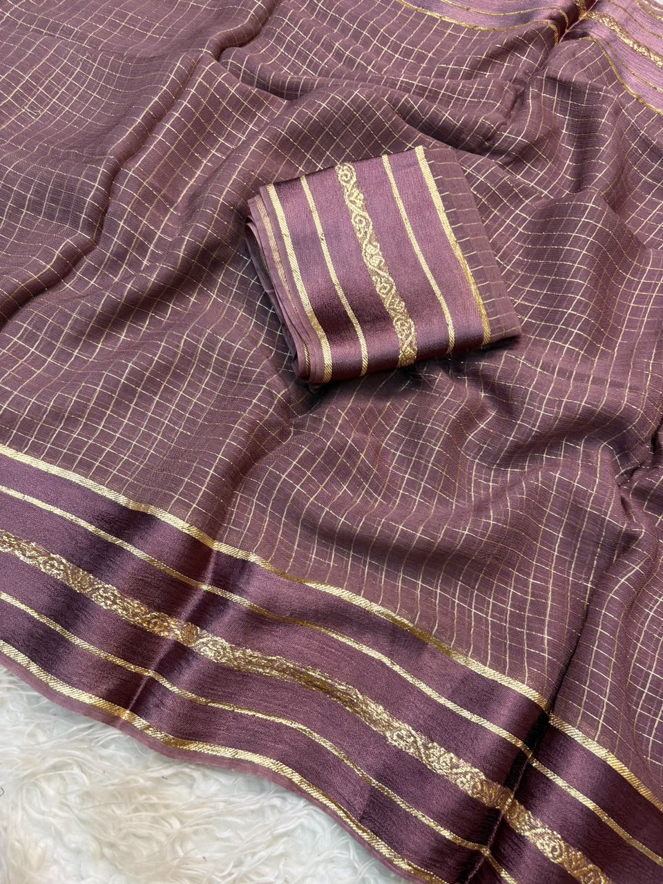 Admirable Festive Wear Viscose Georgette Jacquard Zari Work Fancy Saree With Blouse Piece
