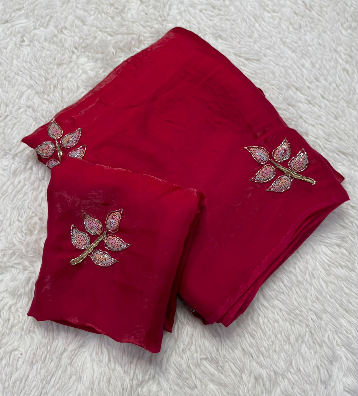 Effervescent Festive Wear Silk Embroidery n Sequence Work Fancy Saree With Blouse Piece