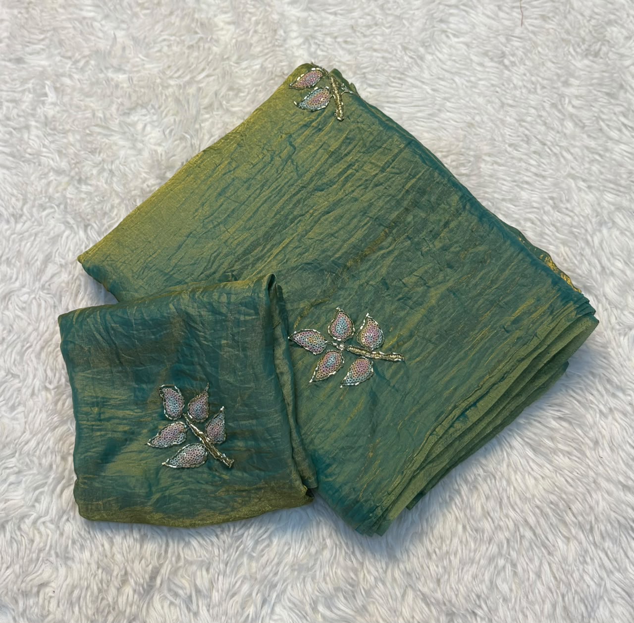 Effervescent Festive Wear Silk Embroidery n Sequence Work Fancy Saree With Blouse Piece