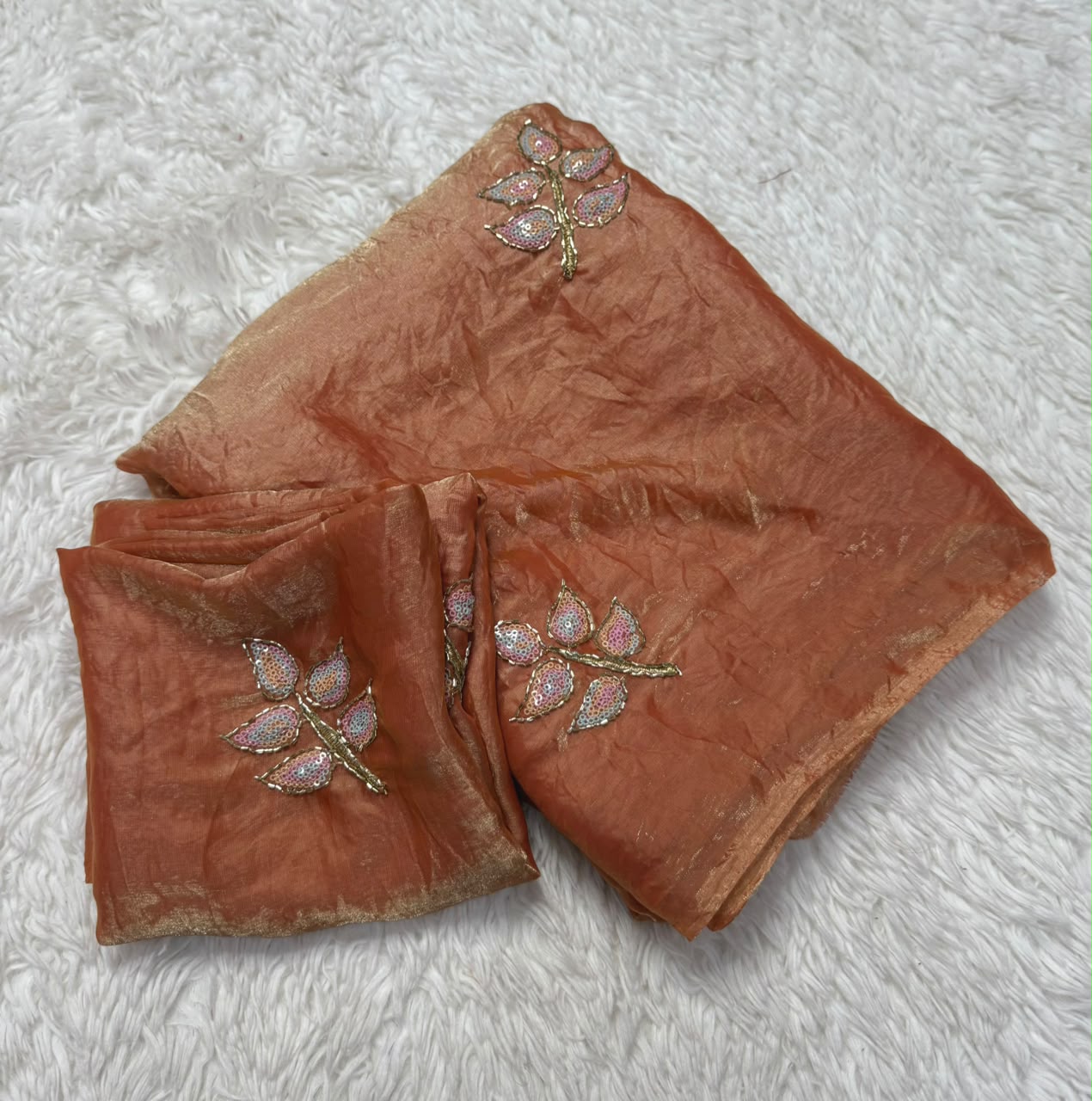 Effervescent Festive Wear Silk Embroidery n Sequence Work Fancy Saree With Blouse Piece