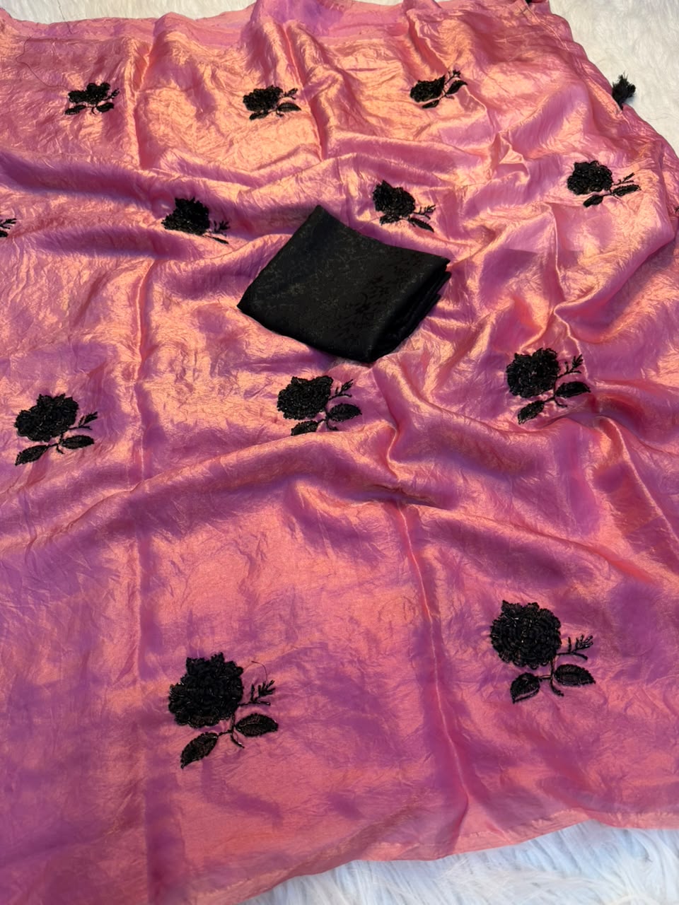 Heritage Party Wear Silk Embroidery n Thread Work Fancy Saree With Blissful Blouse Piece
