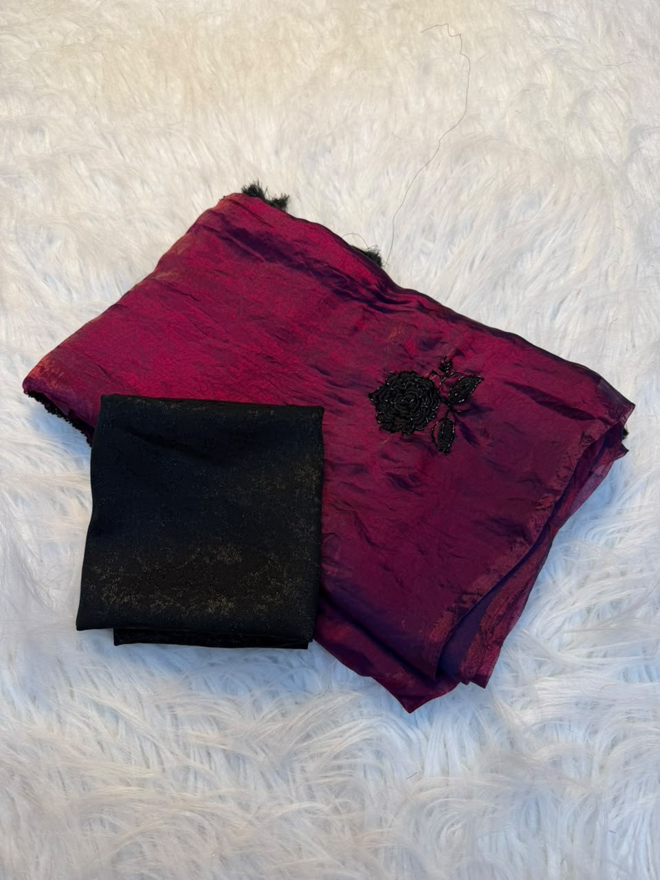 Heritage Party Wear Silk Embroidery n Thread Work Fancy Saree With Blissful Blouse Piece
