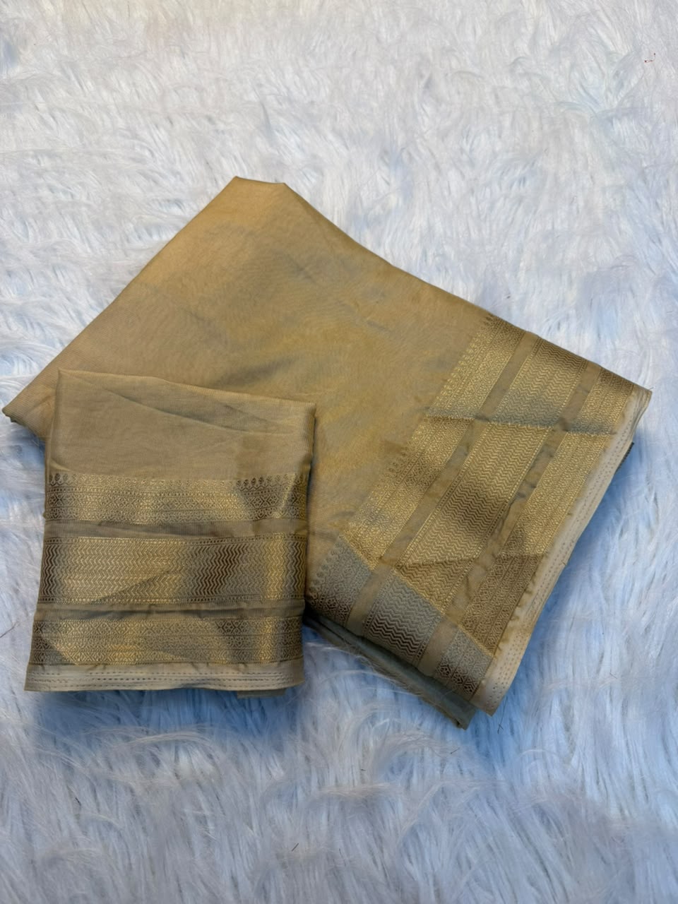 Effervescent Function Wear Viscose Georgette Jacquard Weaving Border Fancy Saree With Blouse Piece