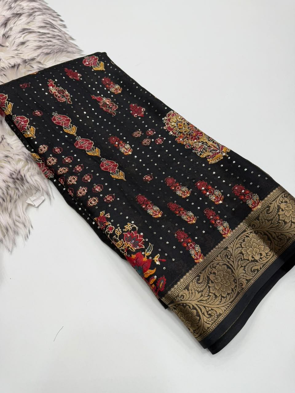 Imaginative Wedding Wear Soft Dola Silk Print Design Jacquard Border Rich Pallu Fancy Saree For Women