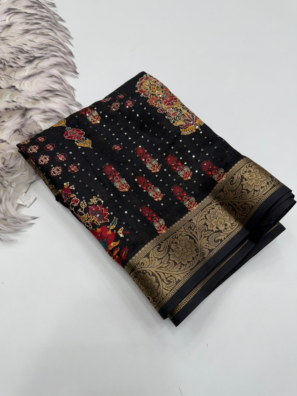 Imaginative Wedding Wear Soft Dola Silk Print Design Jacquard Border Rich Pallu Fancy Saree For Women
