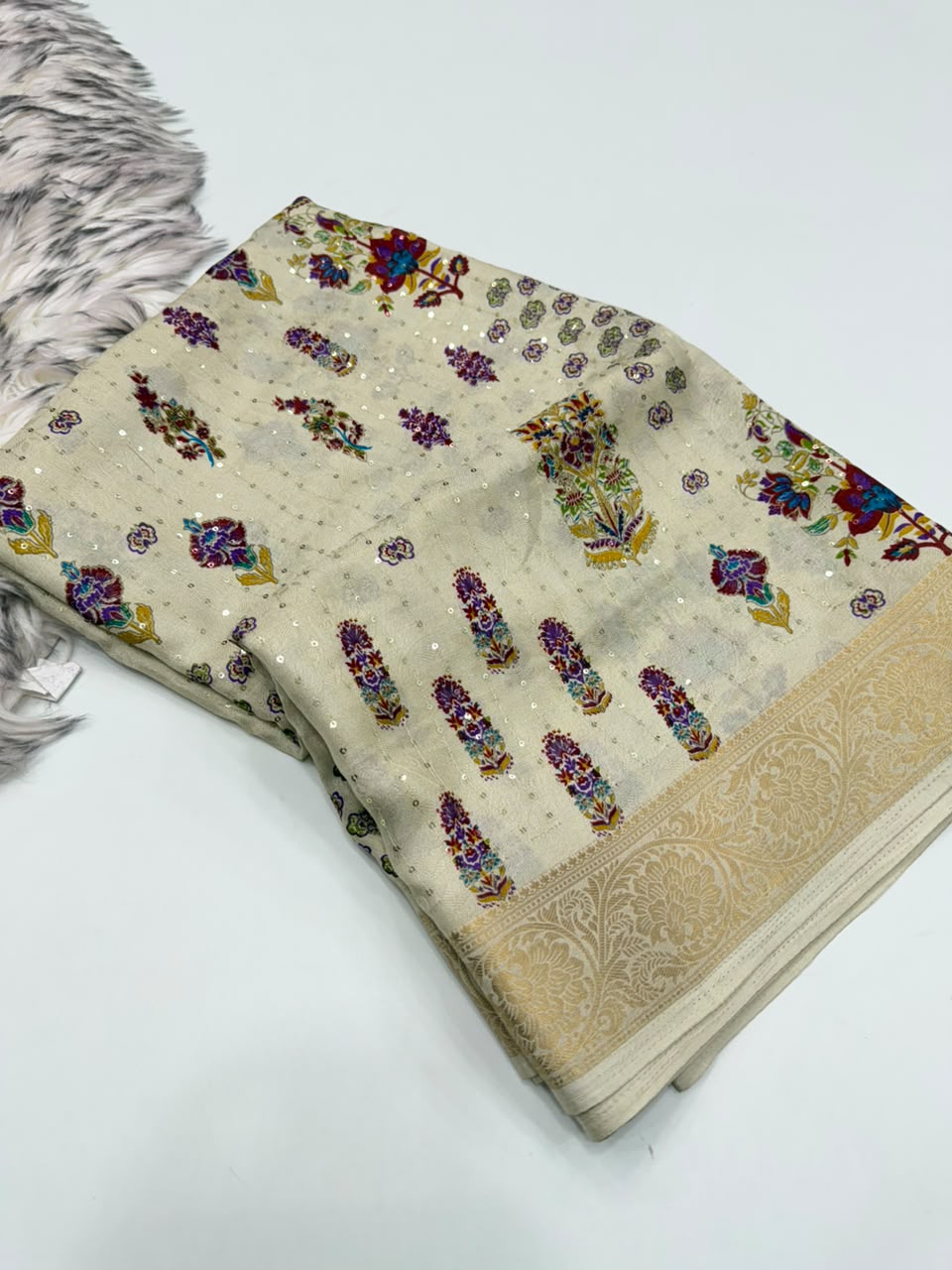 Imaginative Wedding Wear Soft Dola Silk Print Design Jacquard Border Rich Pallu Fancy Saree For Women