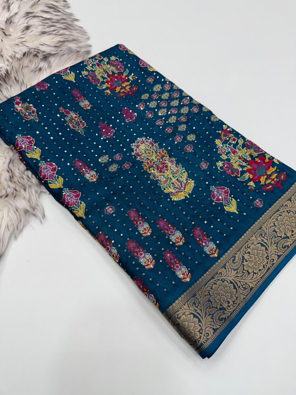 Imaginative Wedding Wear Soft Dola Silk Print Design Jacquard Border Rich Pallu Fancy Saree For Women