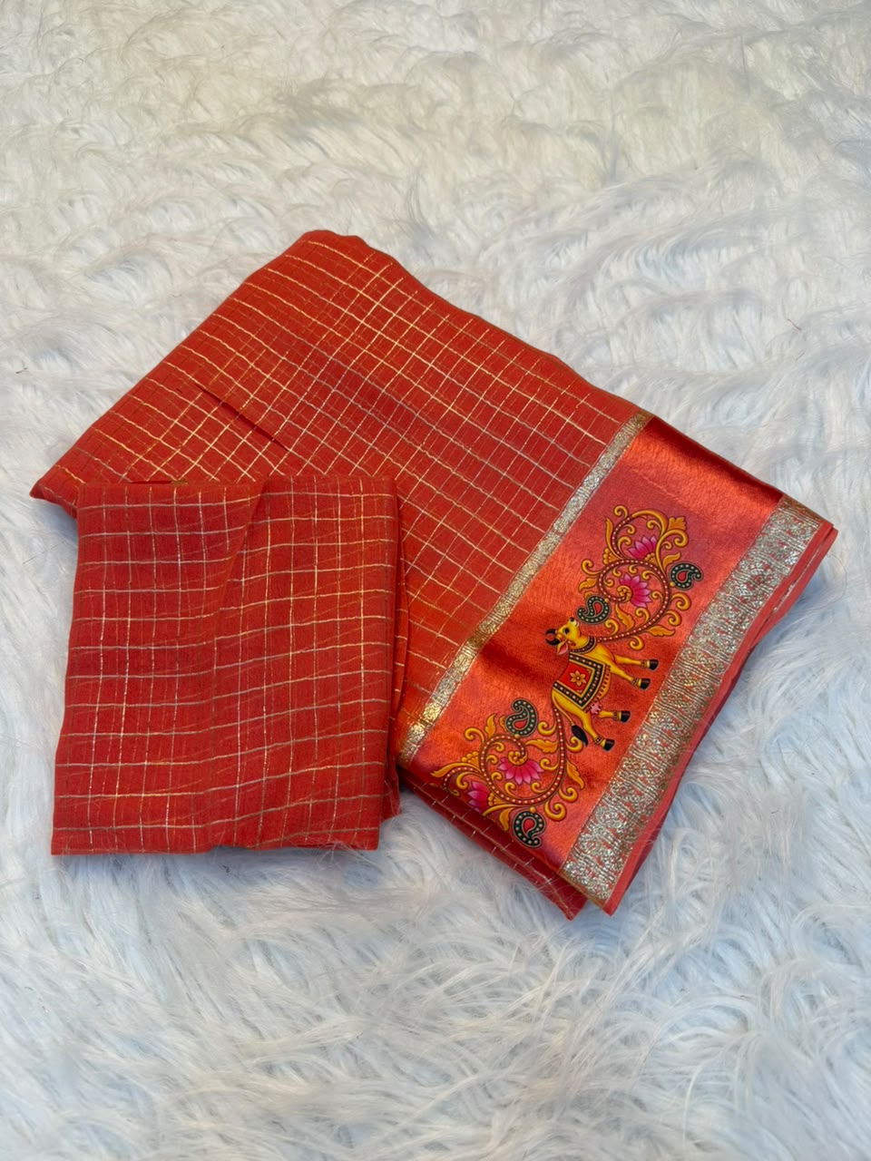 Adorning Festive Wear Viscose Georgette Satin Border Fancy Saree With Blouse Piece