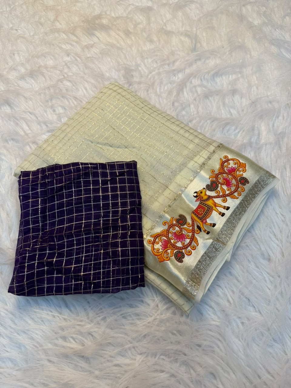 Adorning Festive Wear Viscose Georgette Satin Border Fancy Saree With Blouse Piece
