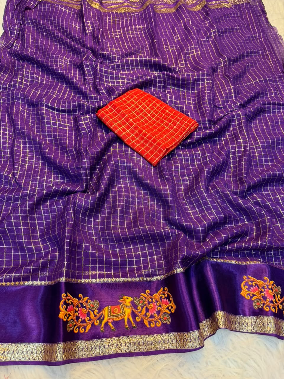 Adorning Festive Wear Viscose Georgette Satin Border Fancy Saree With Blouse Piece