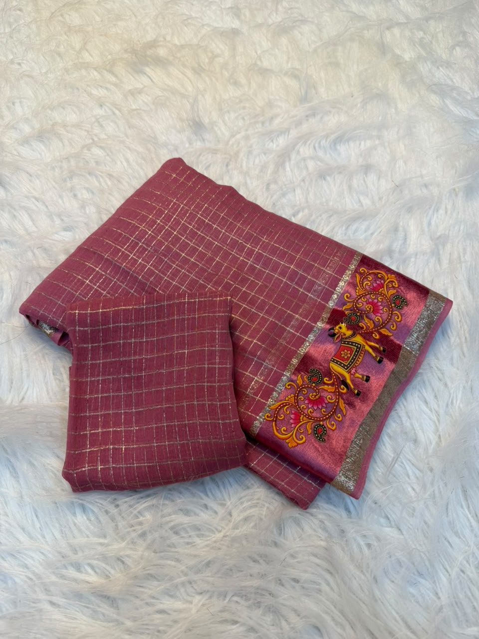 Adorning Festive Wear Viscose Georgette Satin Border Fancy Saree With Blouse Piece