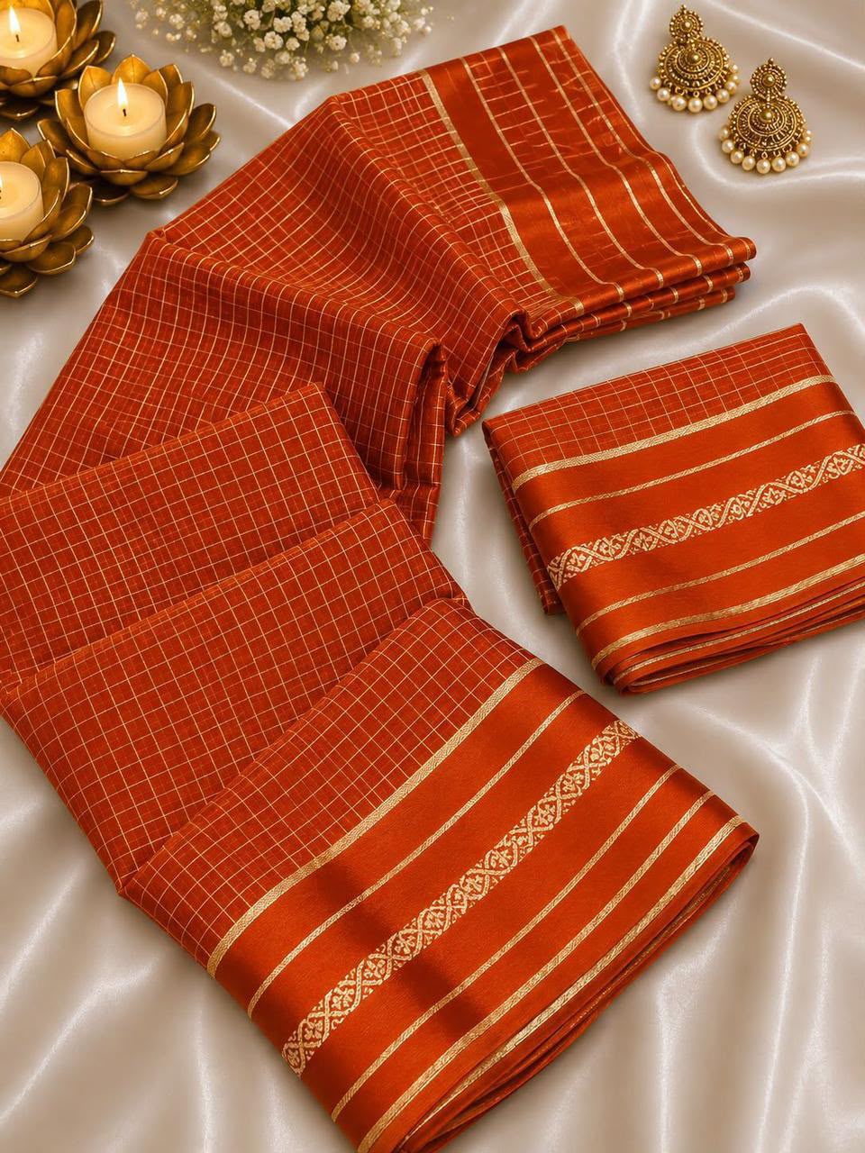 Glamorous Function Wear Viscose Georgette Satin Border Fancy Saree With Blouse Piece