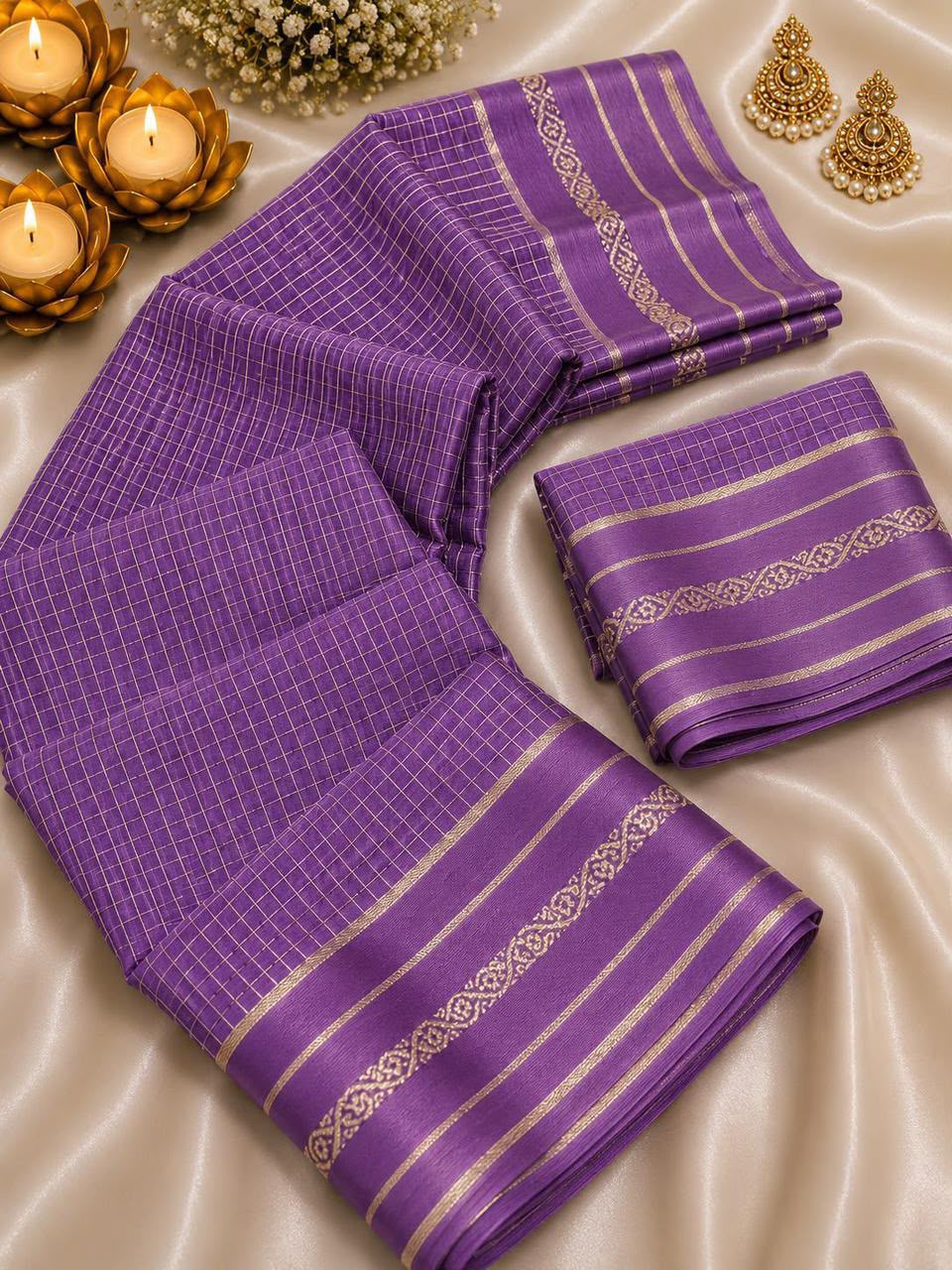 Glamorous Function Wear Viscose Georgette Satin Border Fancy Saree With Blouse Piece