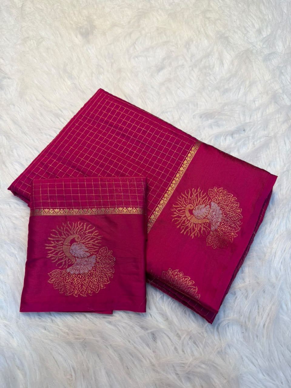 Whimsical Party Wear Crape Silk Jacquard Border Rich Pallu Fancy Saree With Blouse Piece