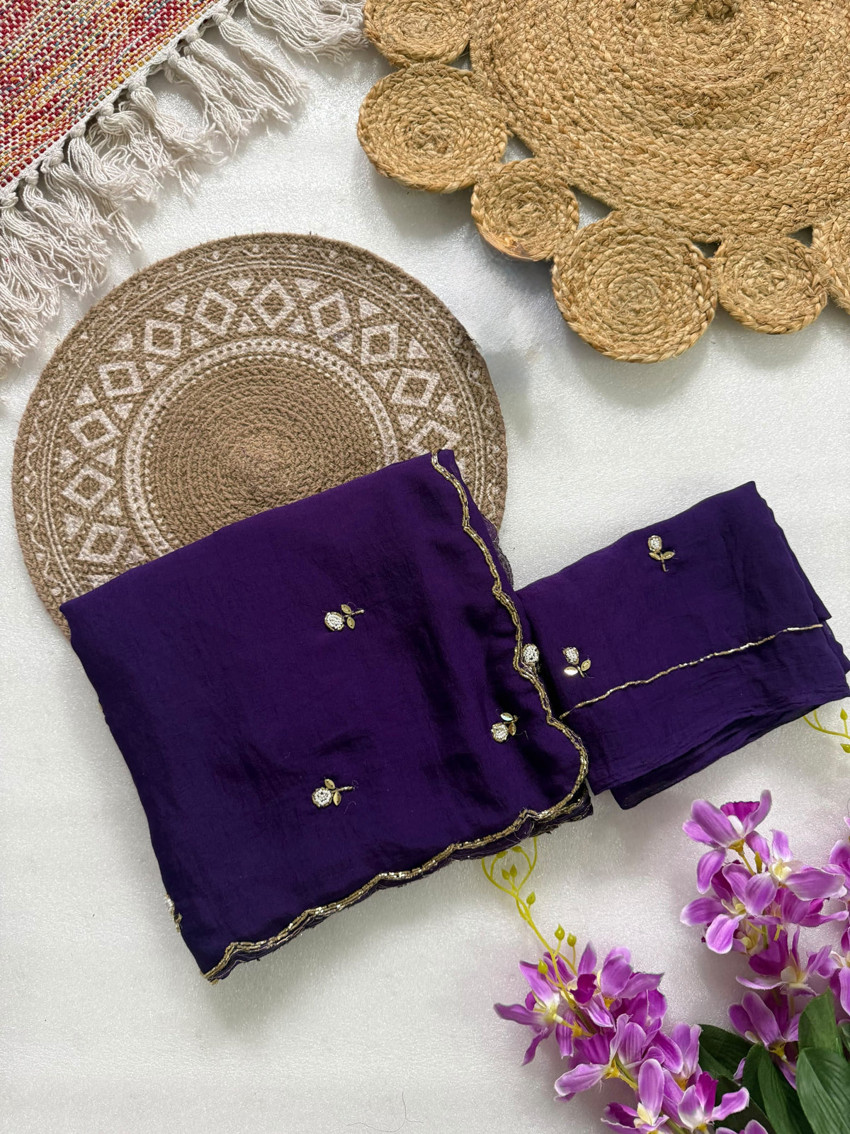 Attractive Wedding Wear Rangoli Crush Silk Thread n Handwork Designer Saree For Occasion