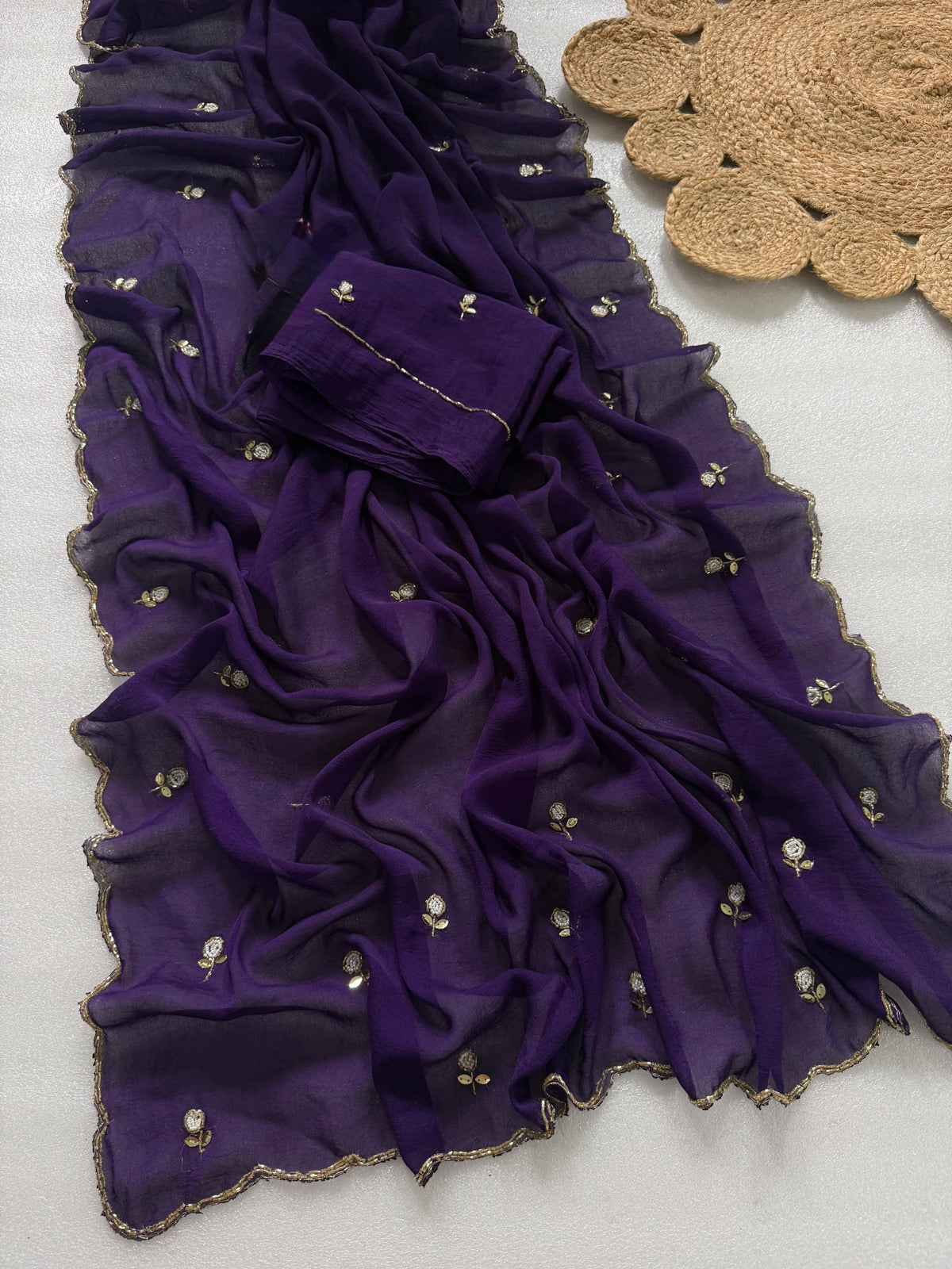 Attractive Wedding Wear Rangoli Crush Silk Thread n Handwork Designer Saree For Occasion