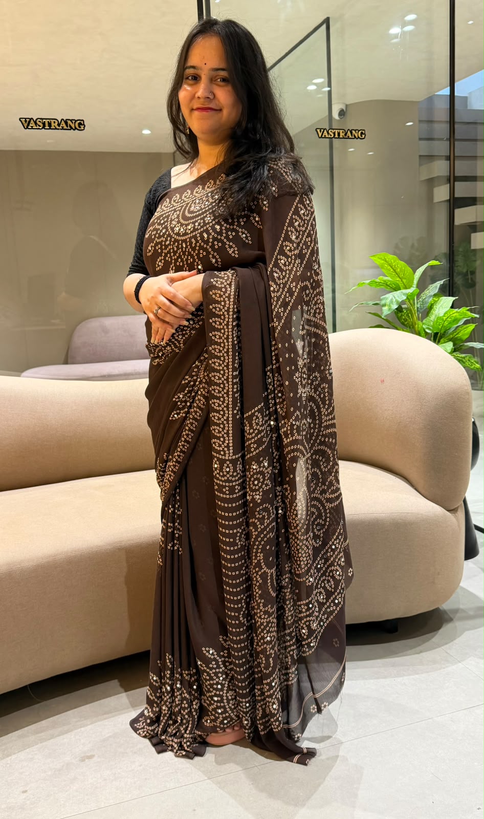 Graceful Function Wear Georgette Print n Mirror Work Rich Pallu Fancy Saree With Blouse Piece