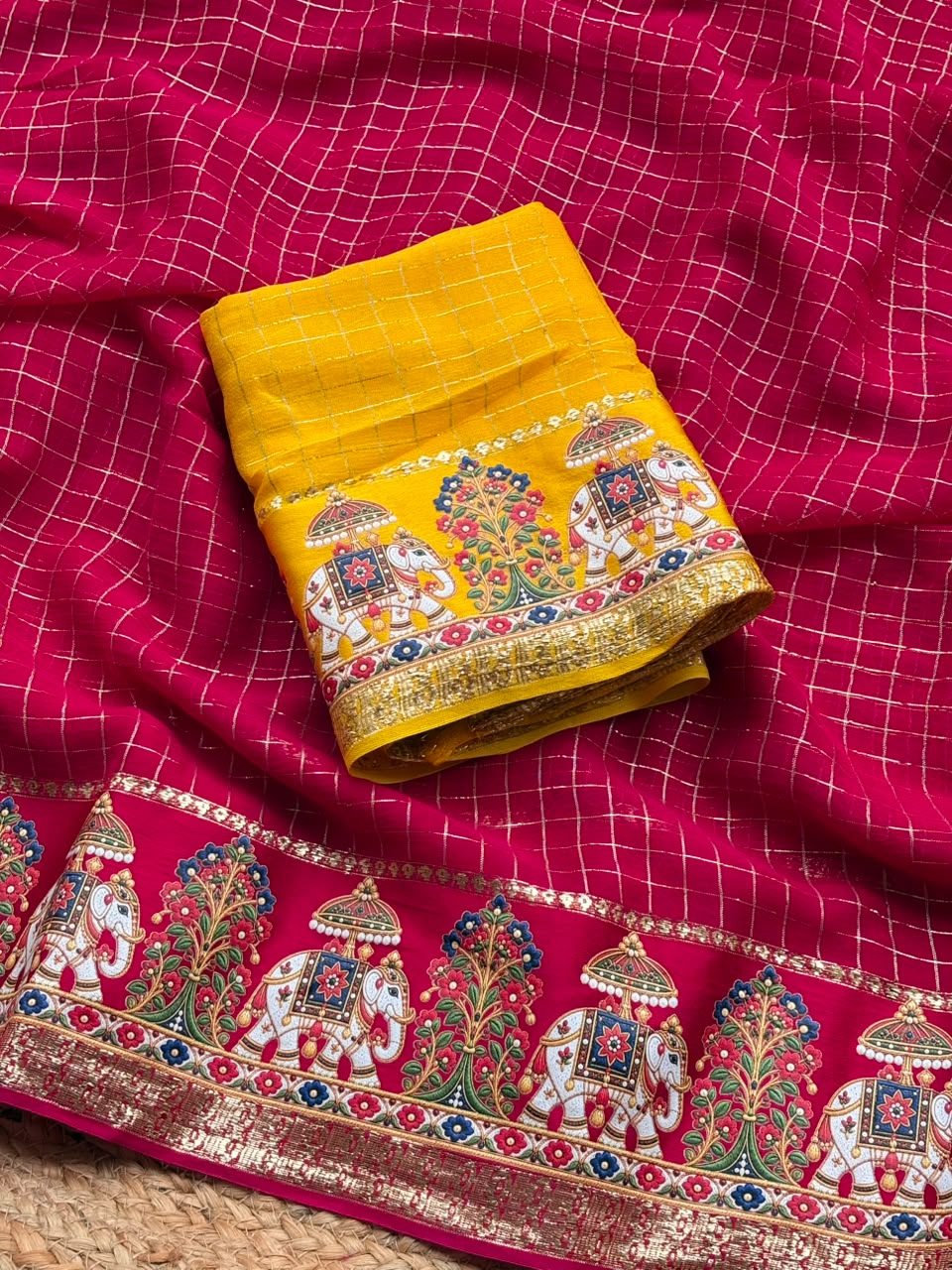 Quintessential Party Wear Viscose Georgette Heavy Border n Zari Work Designer Saree With Blissful Blouse Piece