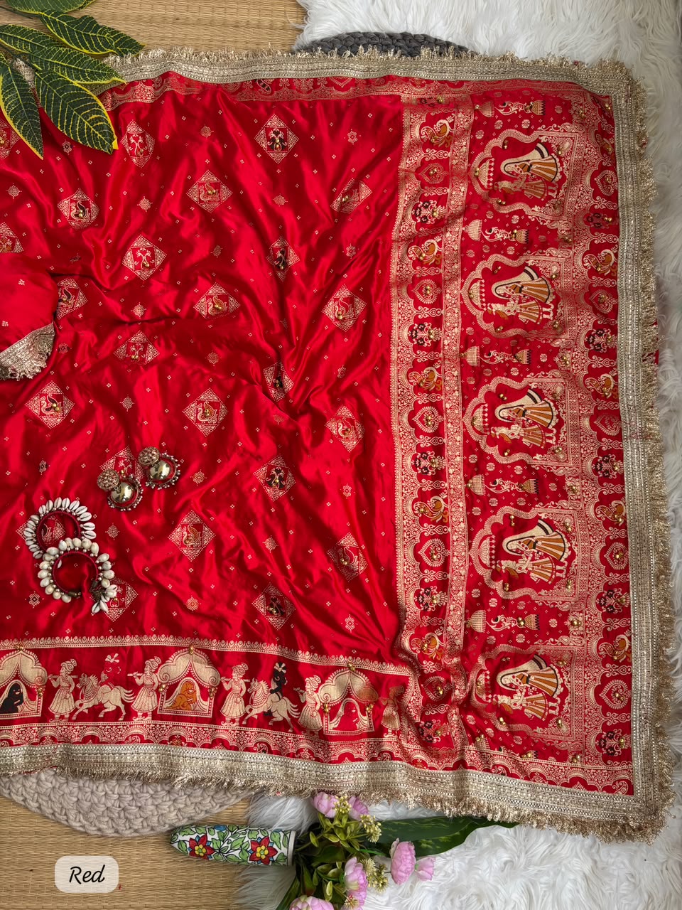 Regal Wedding Wear Banarasi Silk Heavy Border Fancy Saree With Elegant Blouse Piece