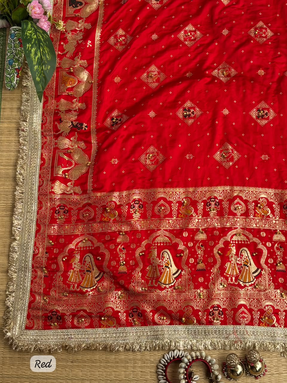 Regal Wedding Wear Banarasi Silk Heavy Border Fancy Saree With Elegant Blouse Piece