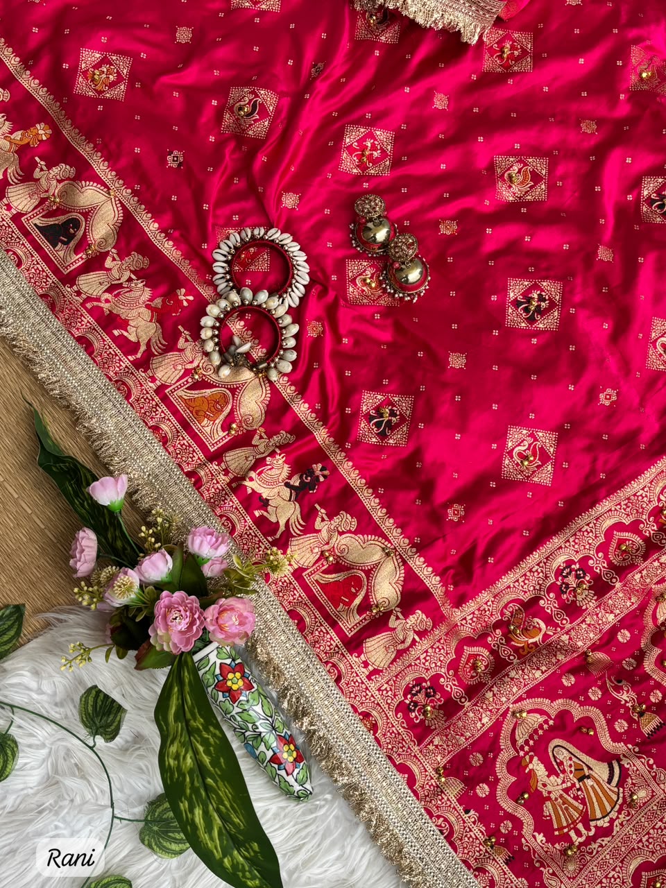 Regal Wedding Wear Banarasi Silk Heavy Border Fancy Saree With Elegant Blouse Piece