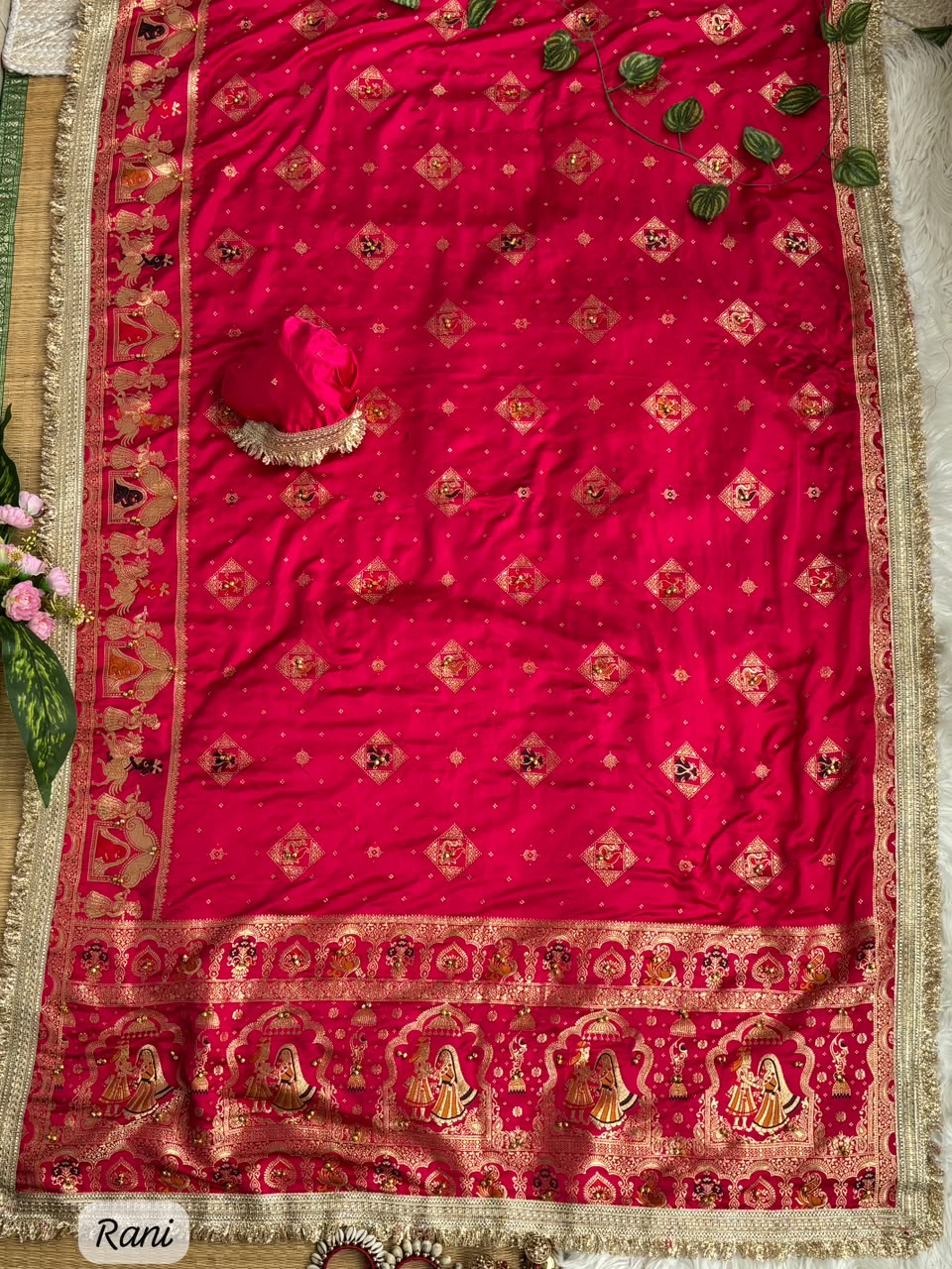 Regal Wedding Wear Banarasi Silk Heavy Border Fancy Saree With Elegant Blouse Piece
