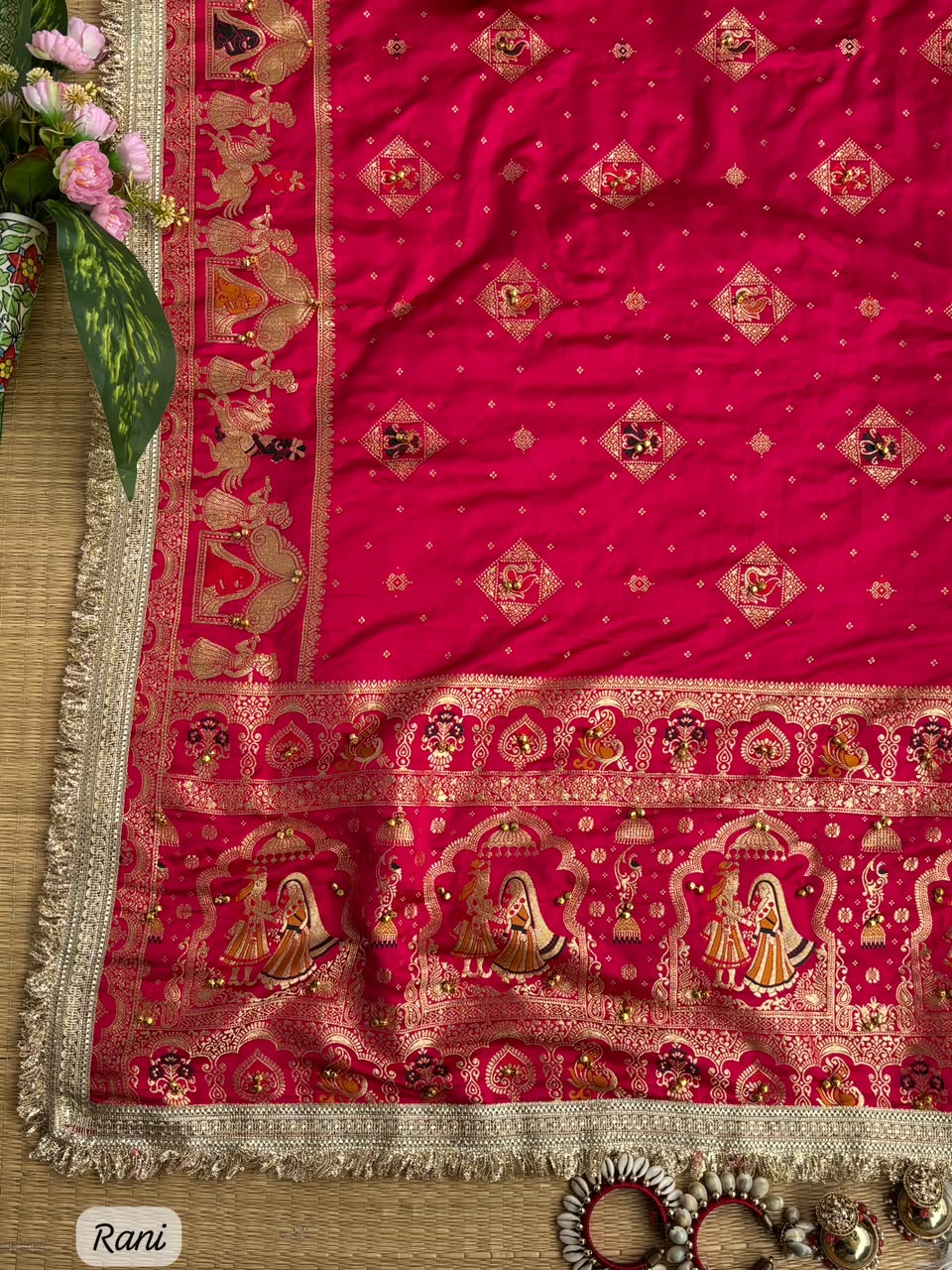 Regal Wedding Wear Banarasi Silk Heavy Border Fancy Saree With Elegant Blouse Piece