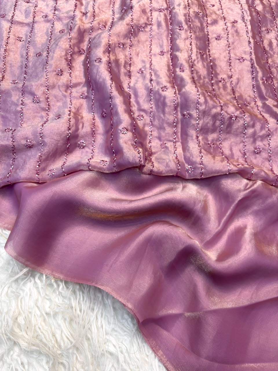 Glamorous Party Wear Silk Embroidery n Thread Work Fancy Saree With Blouse Piece