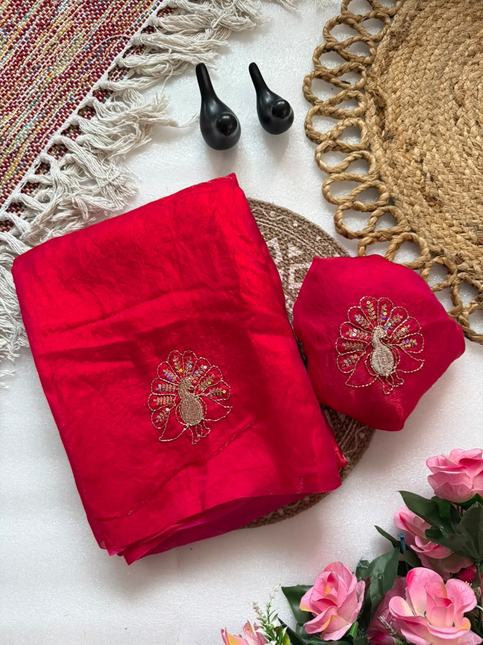 Attractive Party Wear Satin Silk Sequence n Thread Work Designer Saree For Women