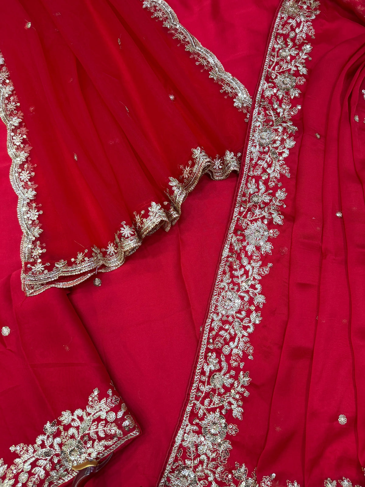 Blossom Wedding Wear Rangoli Silk Embroidery n Sequence Work Fancy Saree With Blouse Piece