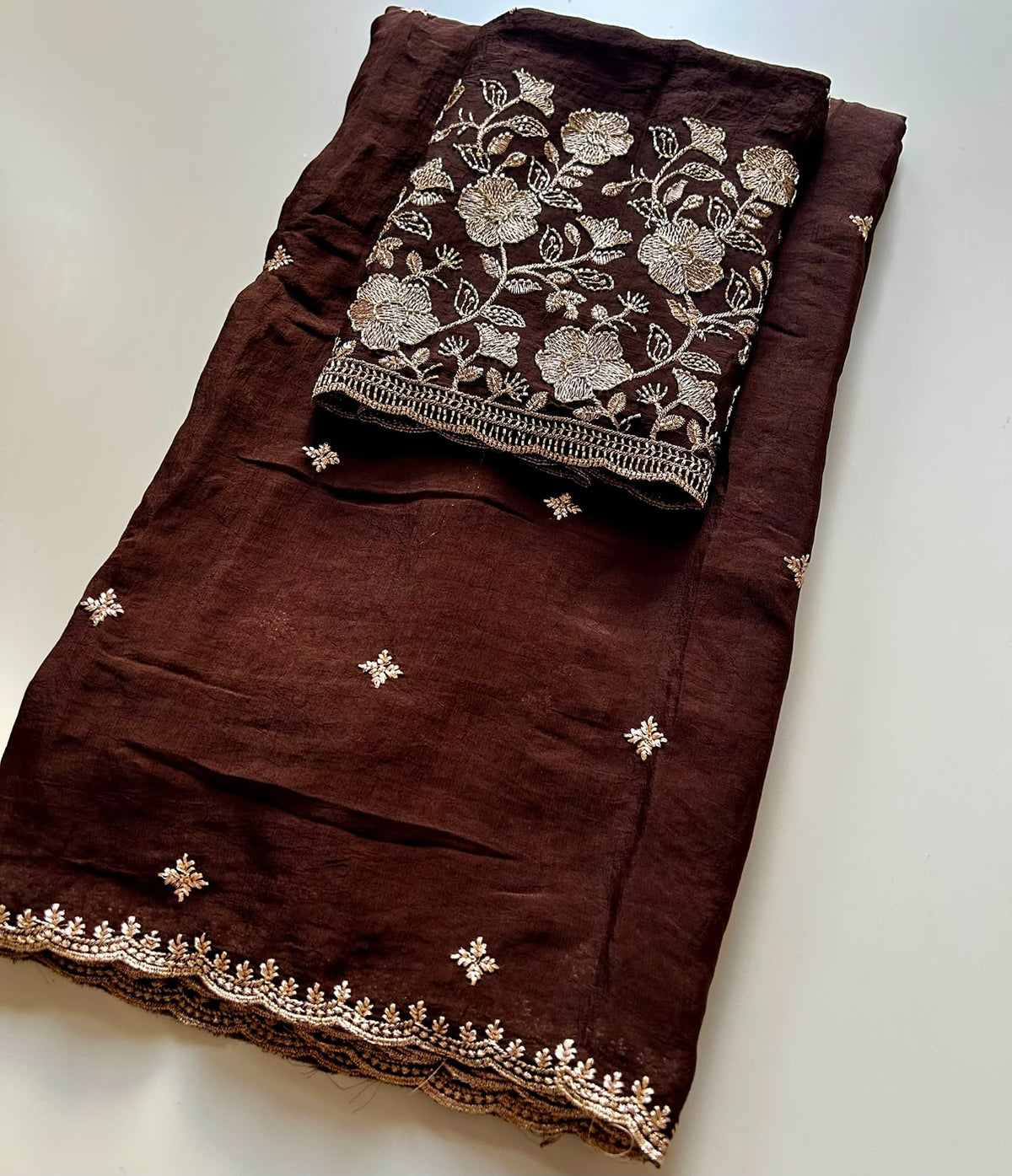 Heritage Party Wear Silk Thread n Beads Work Fancy Saree With Blissful Blouse Piece