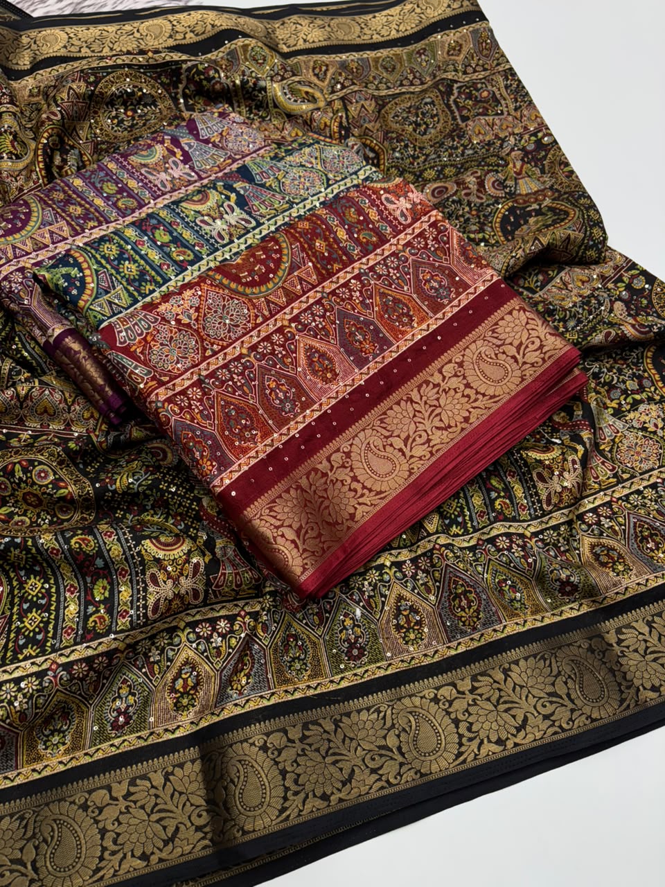 Effervescent Festive Wear Soft Dola Silk Print Design Jacquard Border Fancy Saree With Blouse Piece