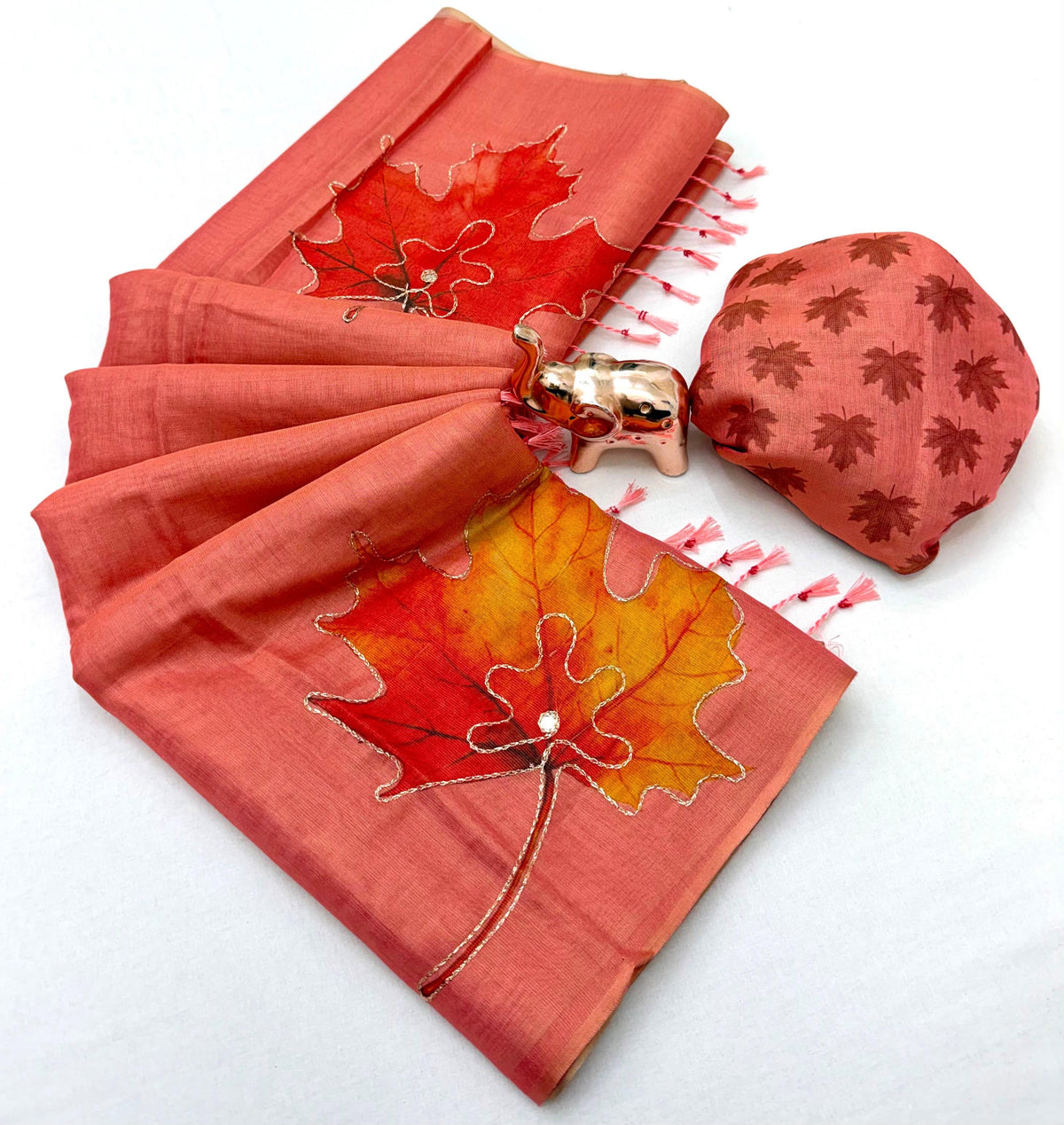 Marvellous Party Wear Tissue Silk Print n Embroidery Work Fancy Saree With Blouse Piece