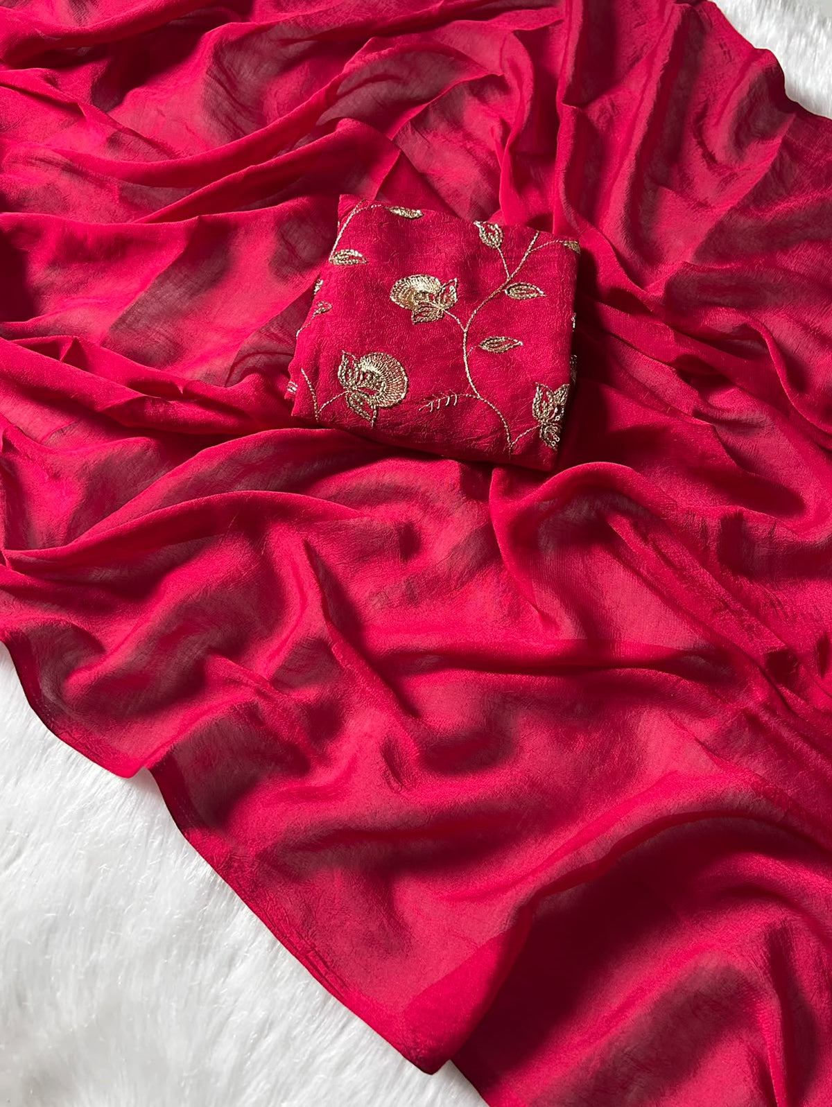 Regal Party Wear Rangoli Crush Silk Tussels n Beads Work Fancy Saree With Blissful Blouse Piece