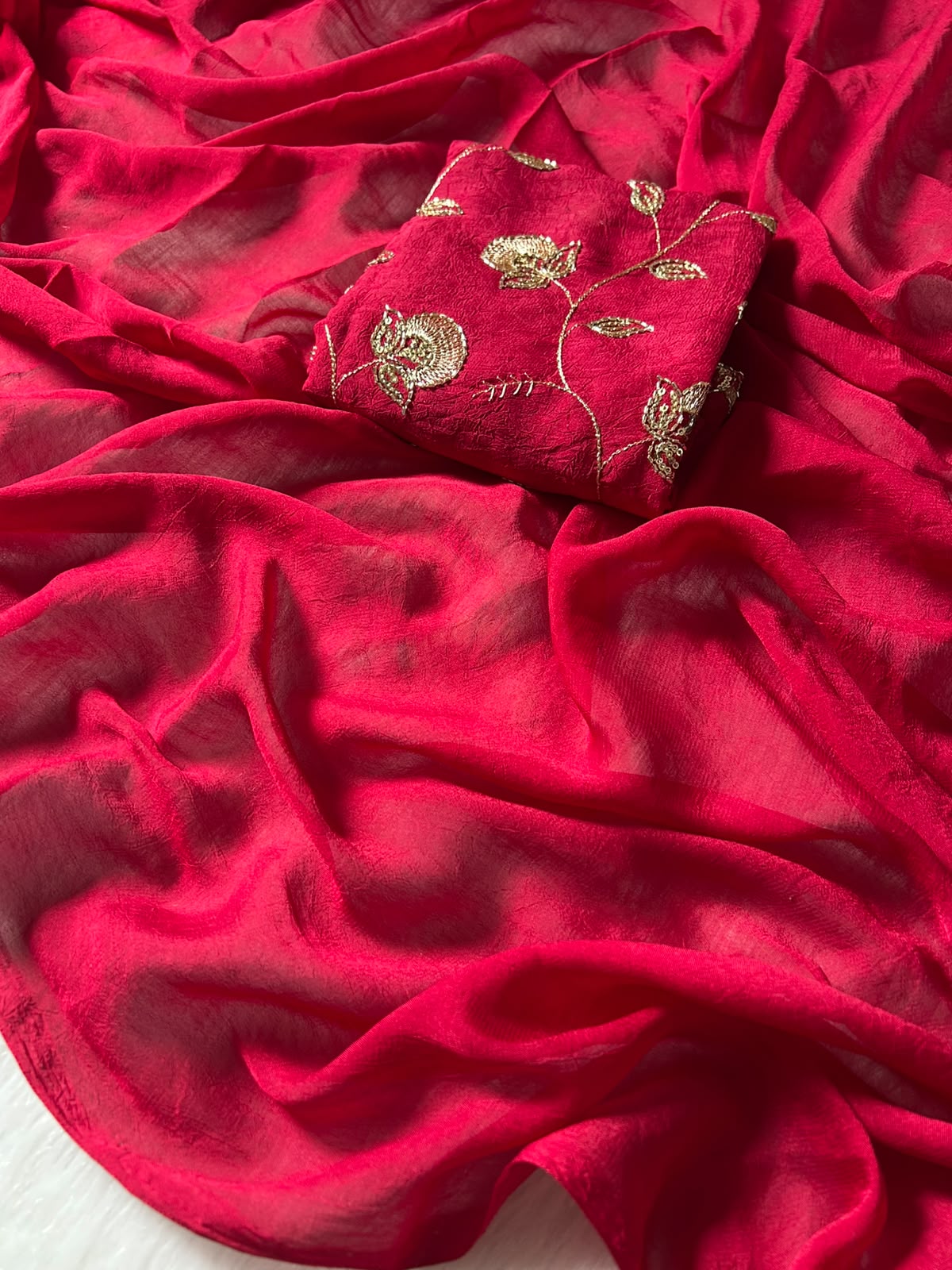 Regal Party Wear Rangoli Crush Silk Tussels n Beads Work Fancy Saree With Blissful Blouse Piece