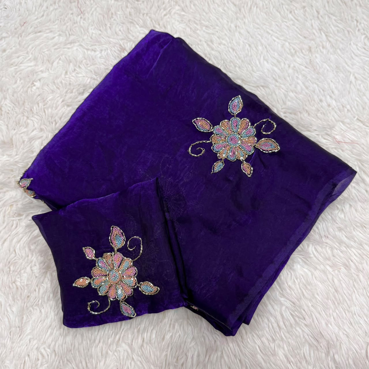 Charming Festive Wear Silk Embroidery n Thread Work Fancy Saree With Blouse Piece