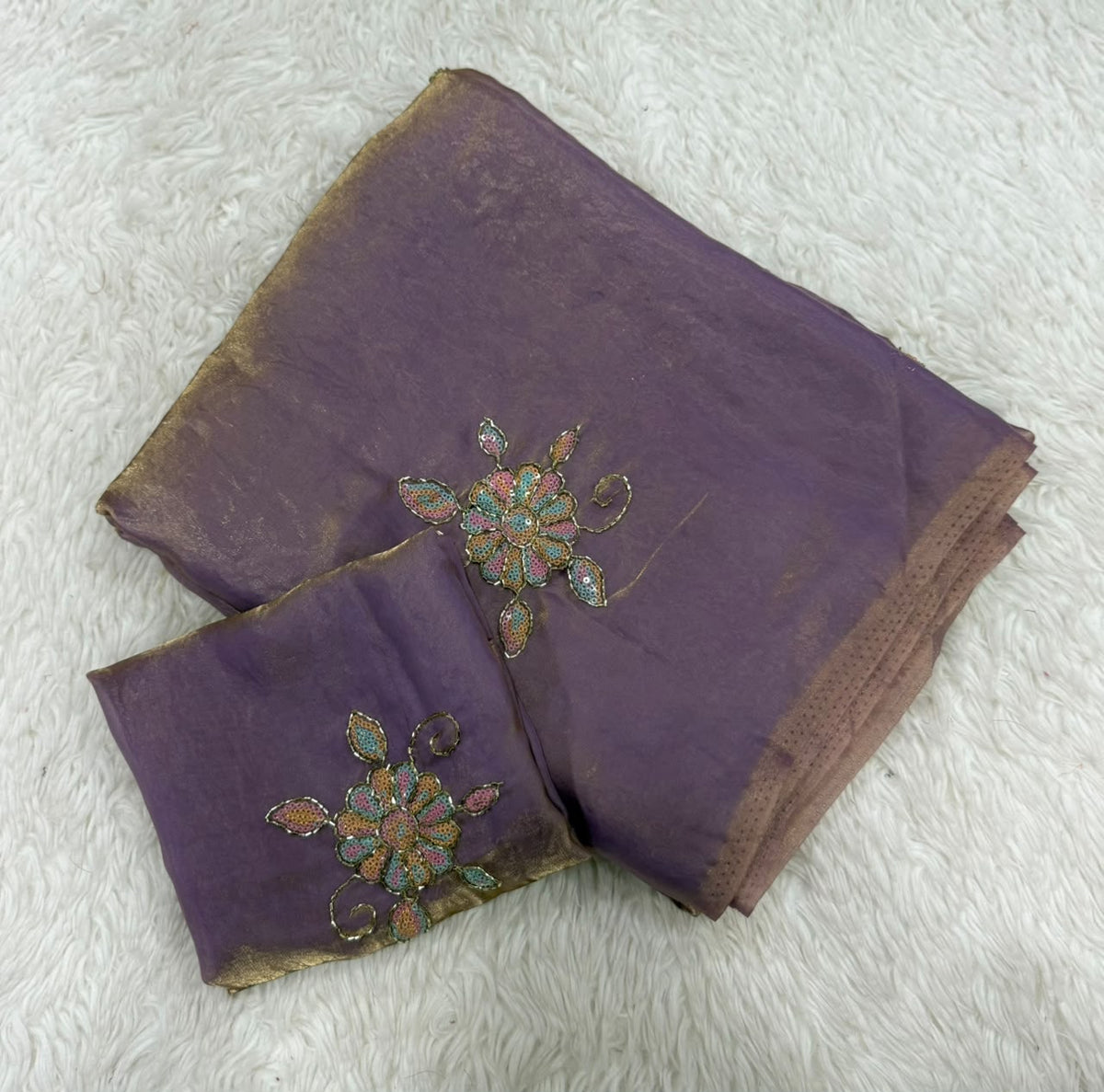 Charming Festive Wear Silk Embroidery n Thread Work Fancy Saree With Blouse Piece
