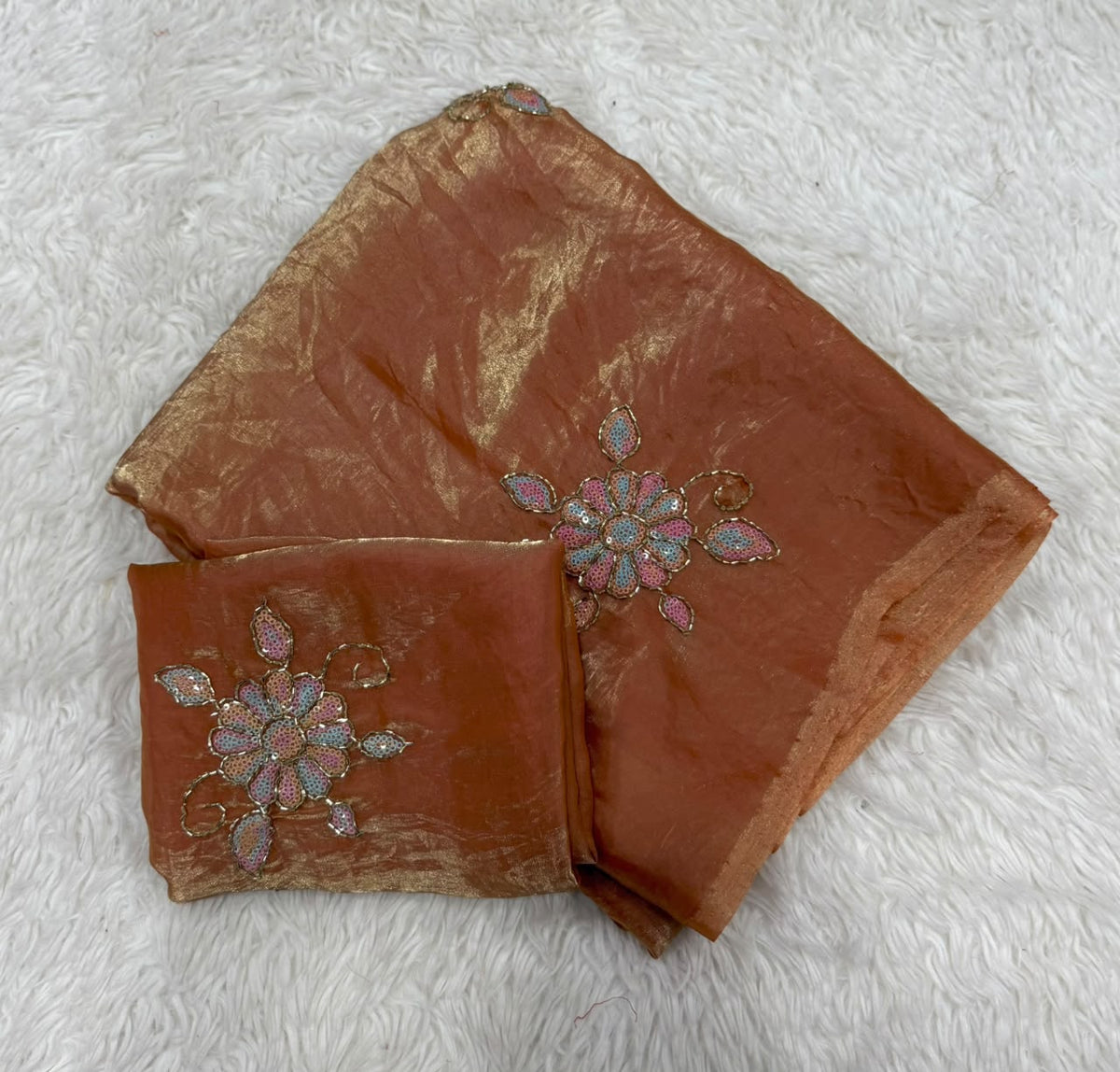 Charming Festive Wear Silk Embroidery n Thread Work Fancy Saree With Blouse Piece