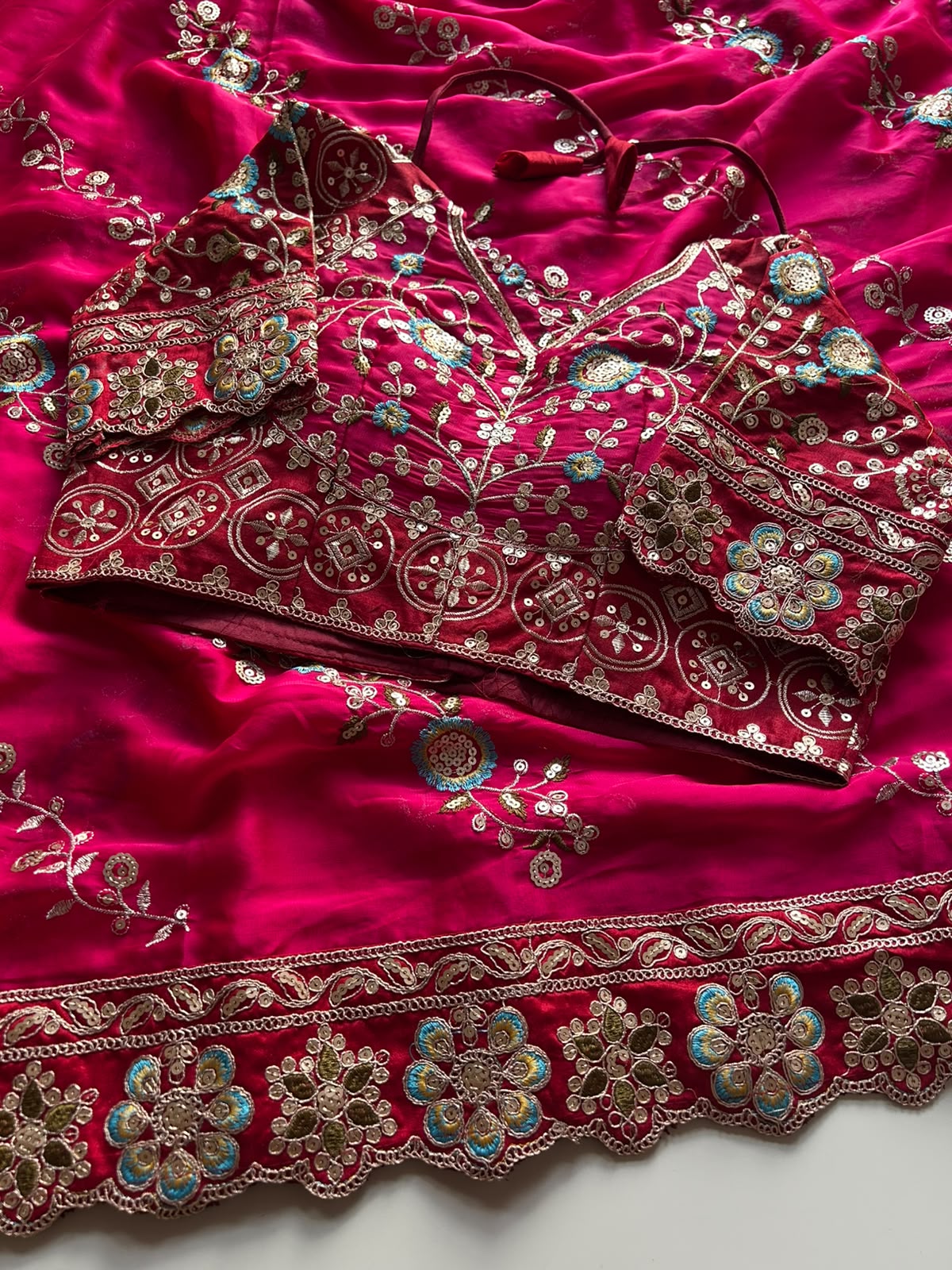 Gratifying Party Wear Rangoli Silk Embroidery Sequence n Thread Work Fancy Saree With Stitched Blouse