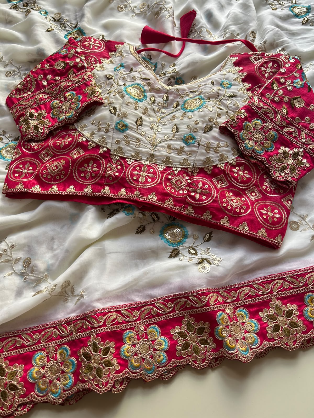 Gratifying Party Wear Rangoli Silk Embroidery Sequence n Thread Work Fancy Saree With Stitched Blouse