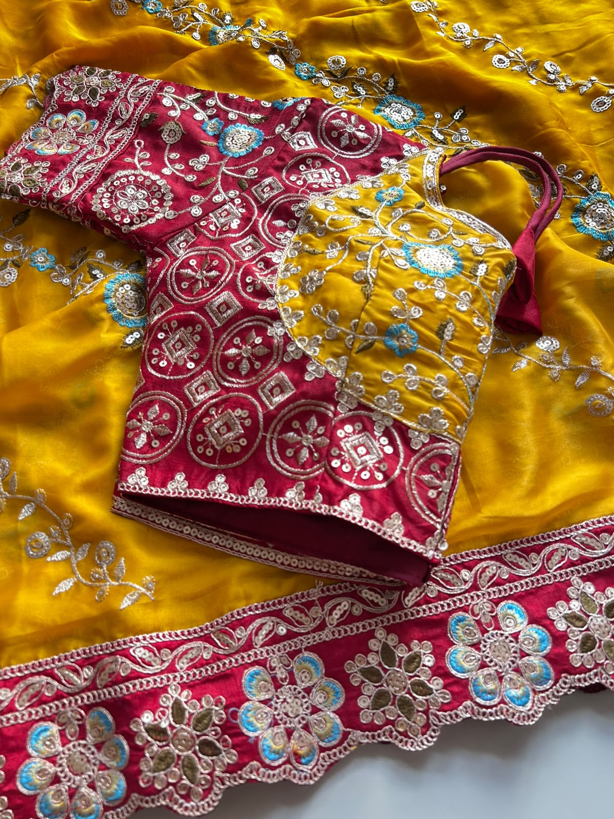 Gratifying Party Wear Rangoli Silk Embroidery Sequence n Thread Work Fancy Saree With Stitched Blouse