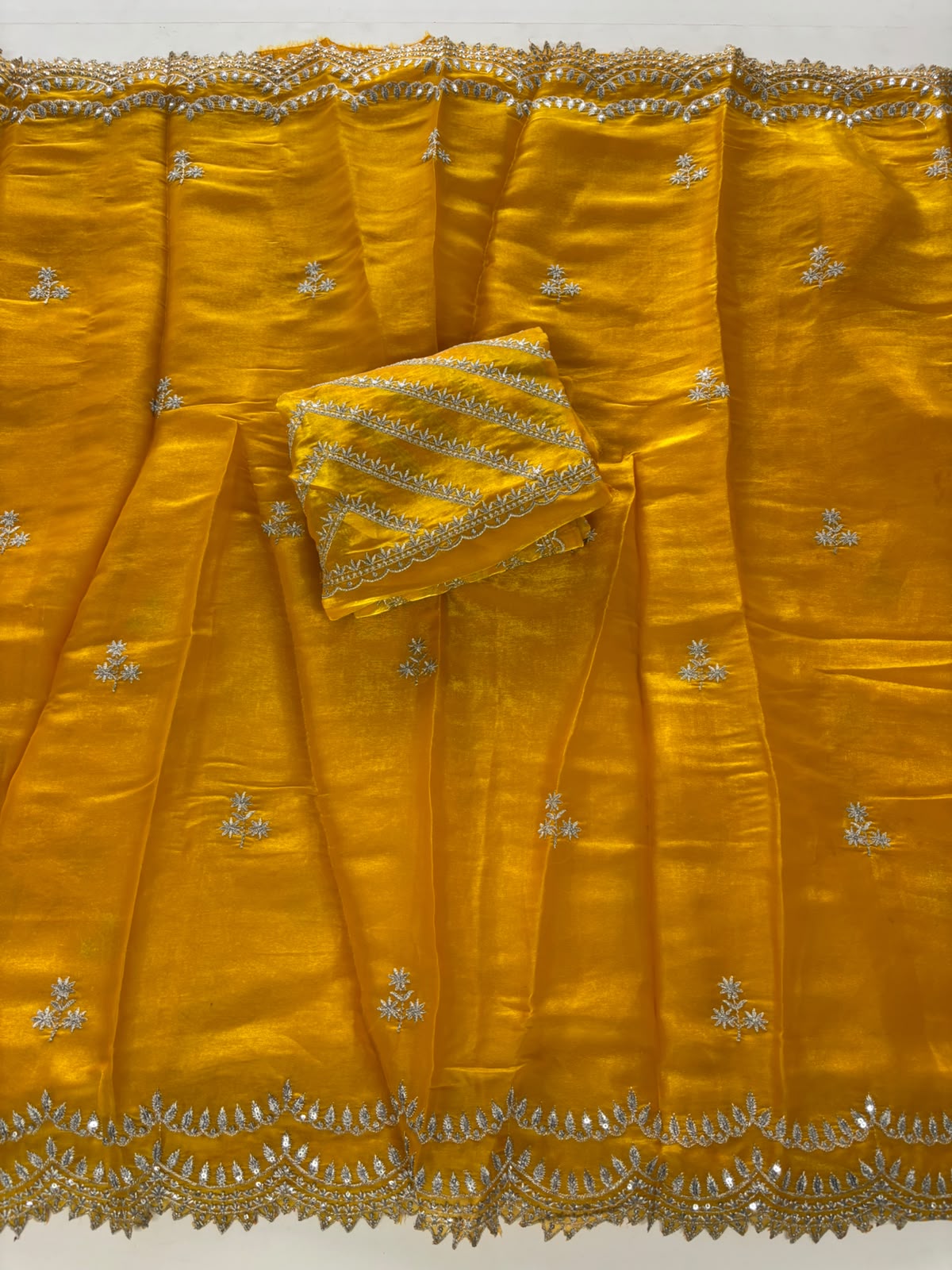 New Party Wear Silk Embroidery n Thread Work Designer Saree