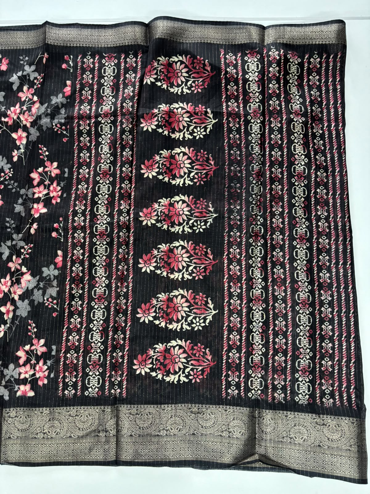 New Function Wear Silk Print Design Jacquard Border Fancy Saree