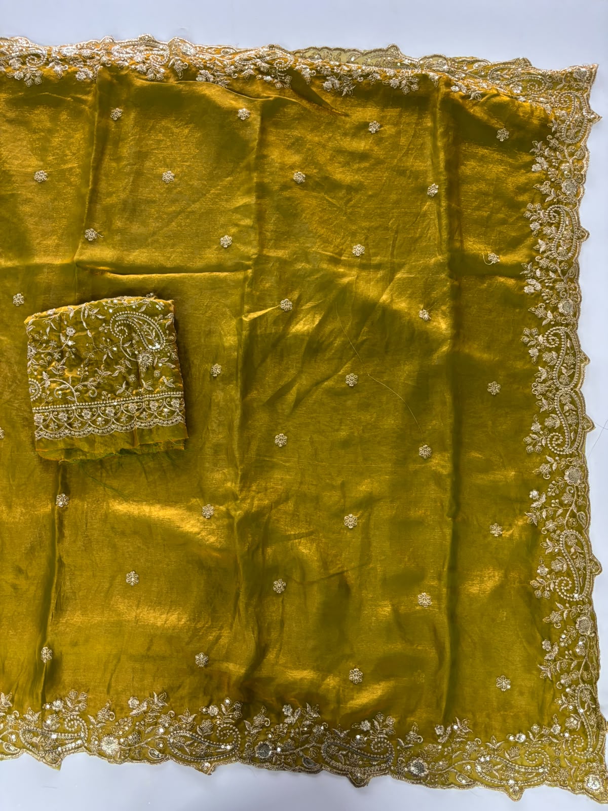 New Wedding Wear Silk Embroidery Work Fancy Saree