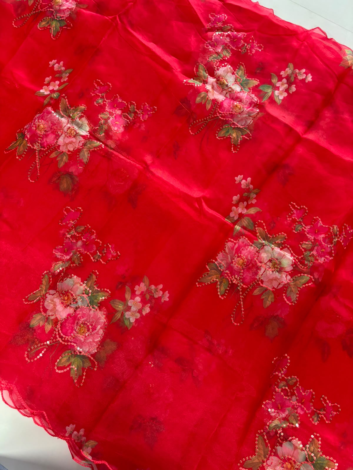 New Function Wear Silk Embroidery n Arco Work Fancy Saree