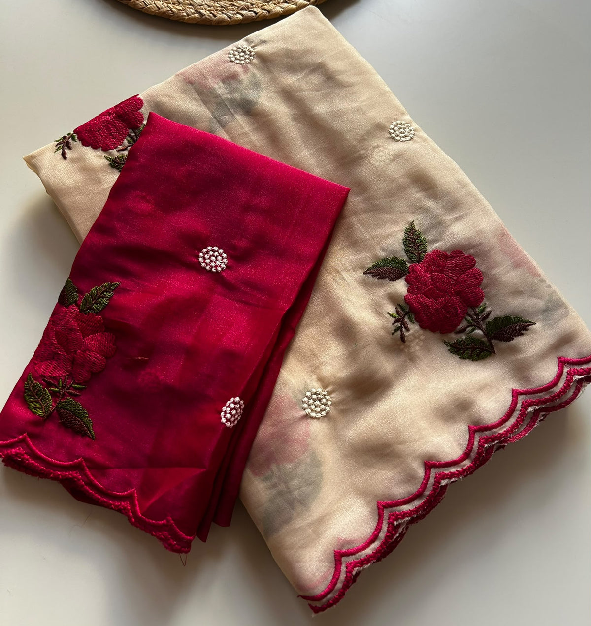 Blossom Wedding Wear Soft Rangoli Silk Embroidery n Arco Border Designer Saree For Occasion