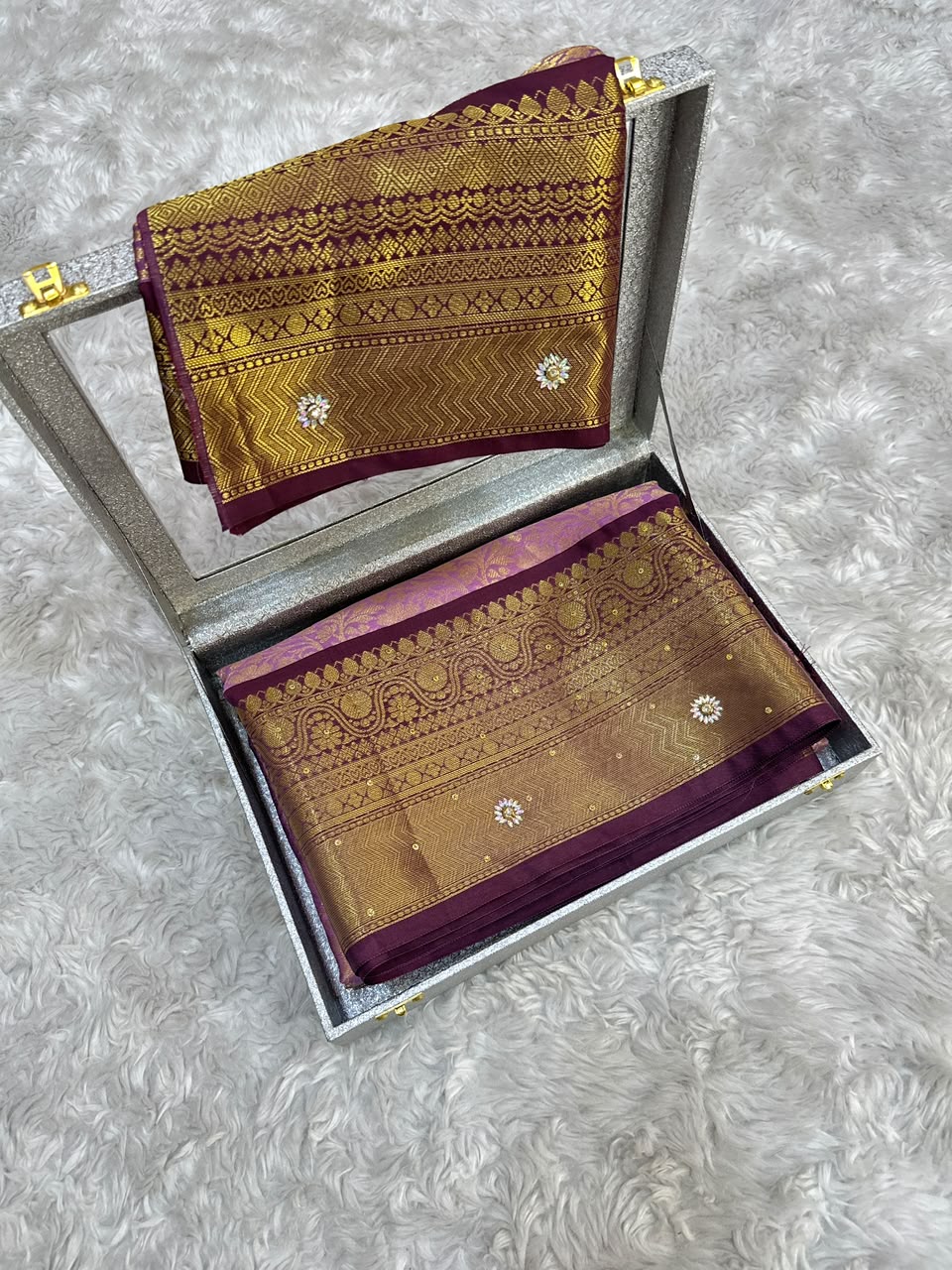 Splendorous Function Wear Banarasi Silk Zari Weaving Border Rich Pallu Ghungroo Work Saree With Blouse Piece