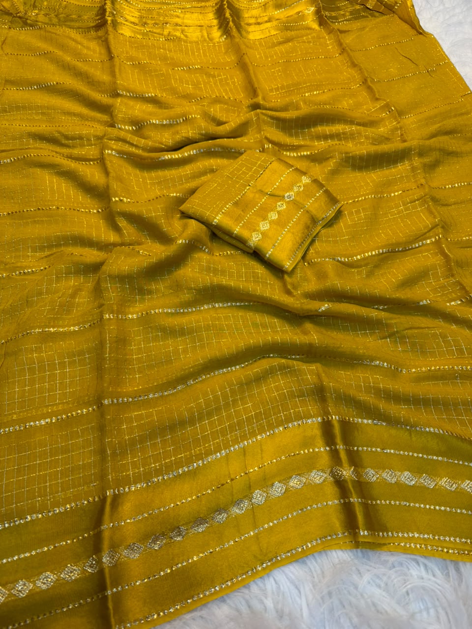 Graceful Party Wear Viscose Georgette Satin Border Fancy Saree With Matching Blouse Piece