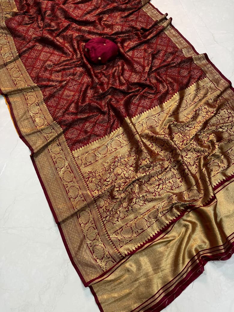 Opulent Wedding Wear Silk Jacquard Zari Border n Rich Pallu Designer Saree For Occasion