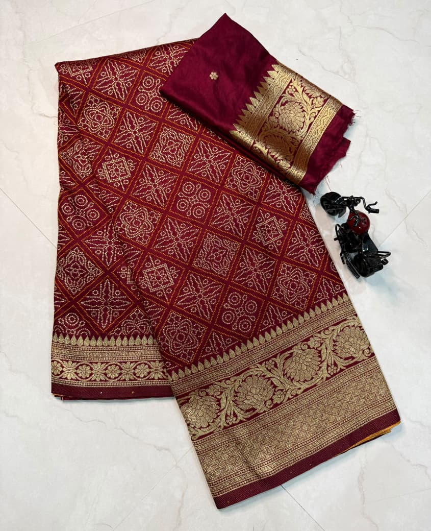 Opulent Wedding Wear Silk Jacquard Zari Border n Rich Pallu Designer Saree For Occasion